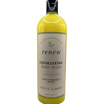Botanica Bath Collection Renew Exfoliating Body Wash with Turmeric and Honey, Honey Almond Scent, 32 fl oz