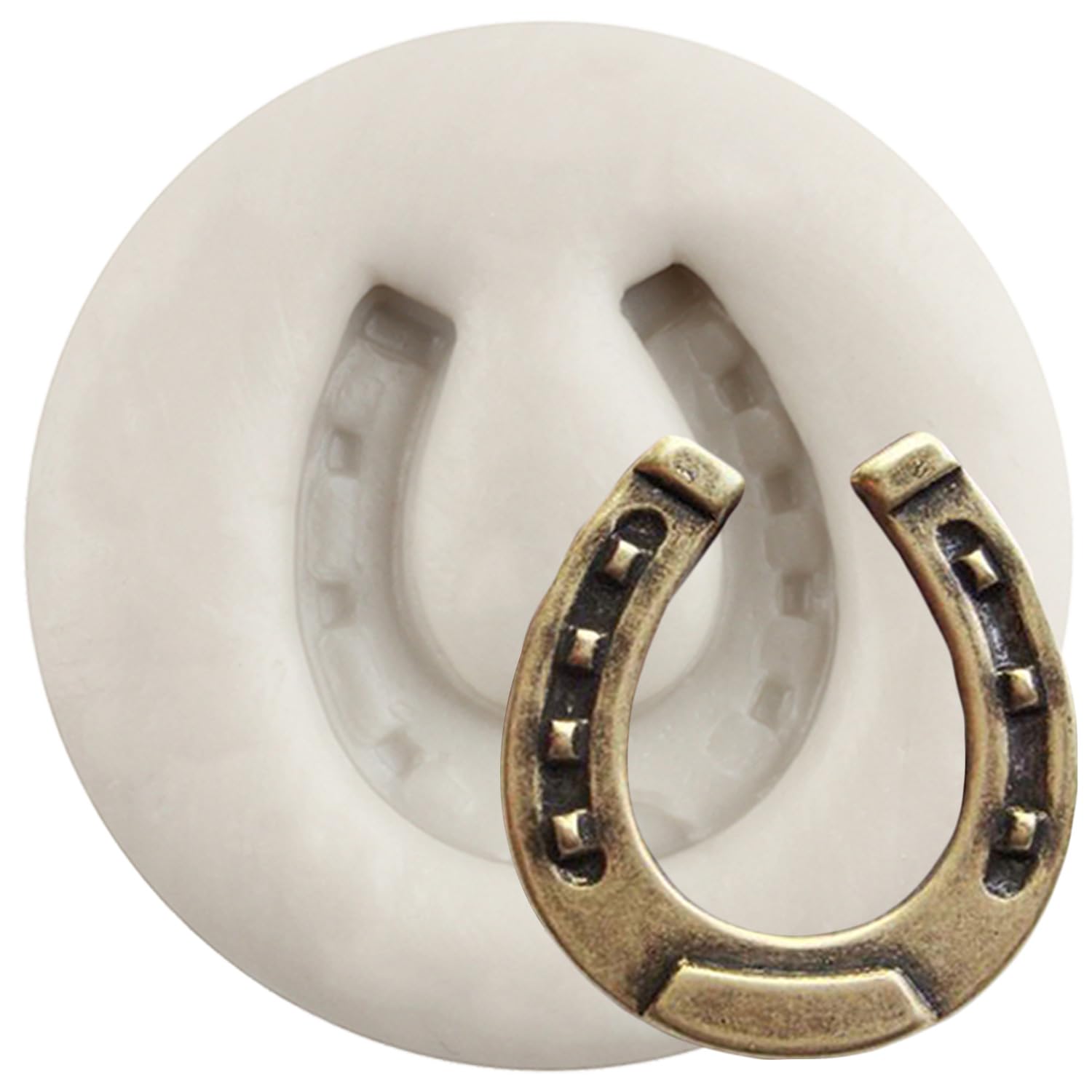 MINFEIDMS Horseshoe Silicone Moulds Horseshoe Hoof Fondant Moulds for Sugar Cake Decorating Cupcake Topper Chocolate Gum Paste Candy Polymer Clay
