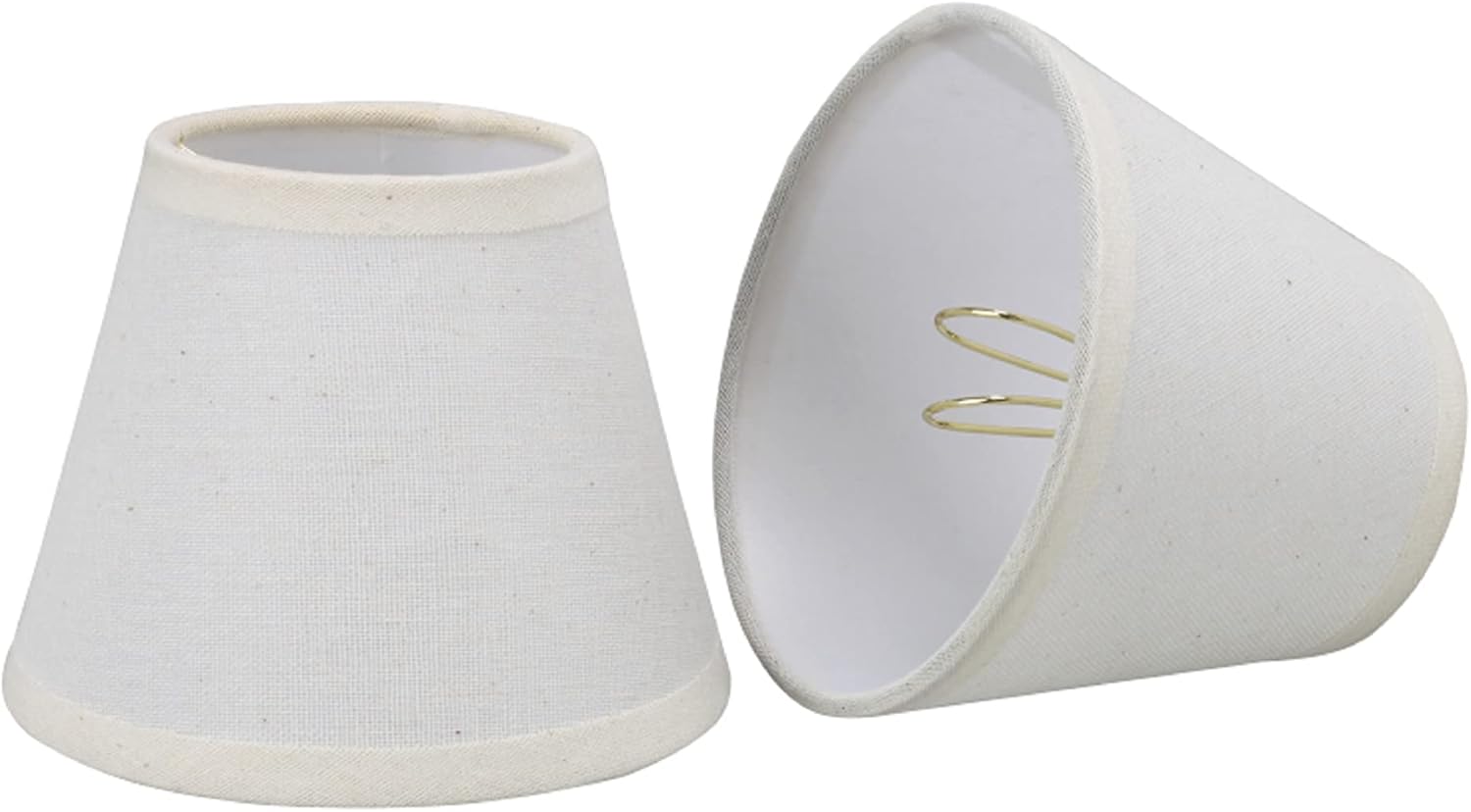 Aspen Creative 32001-2A, Empire Clip-On Chandelier Lamp Shade, Crème, 3" Top x 5" Bottom x 4" Slant Height, Set of 2
