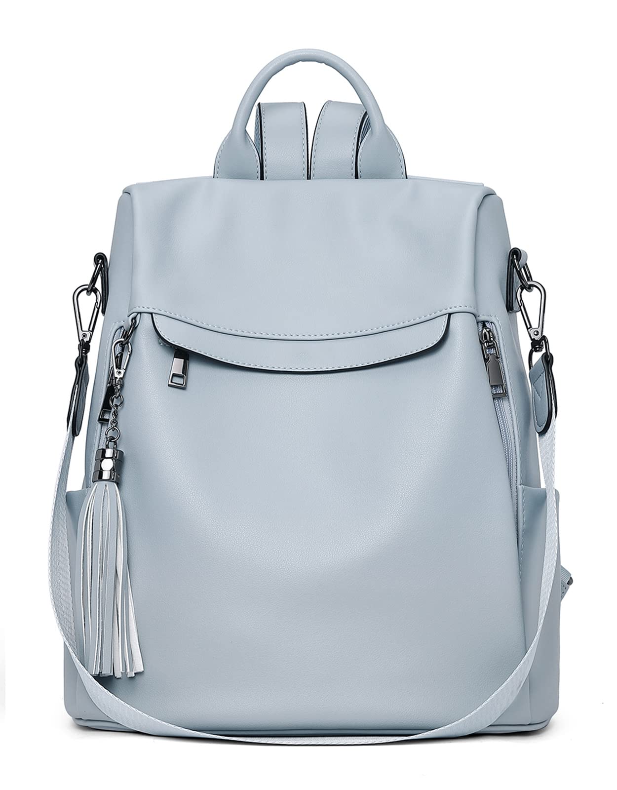 Telena Backpack Purse for Women, PU Leather Anti Theft Travel Purse Shoulder Bags with Tassel
