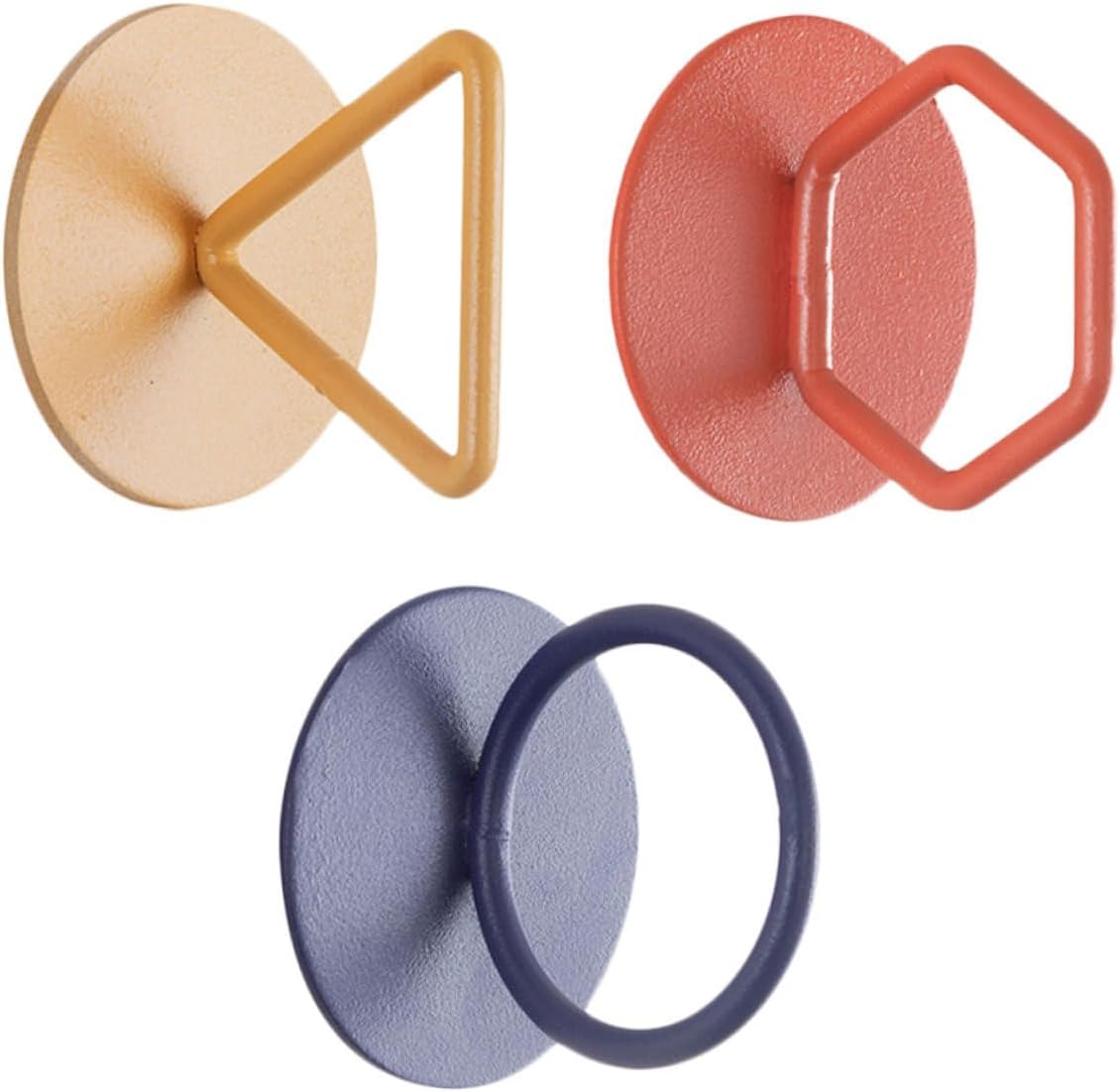 Creative Nordic Wall Hooks 3pcs Set, Iron Doorway Wall Hangers, Triangle, Hexagon Shapes, Multi-Purpose Household Coat Hooks for Bedroom and Closet Organization