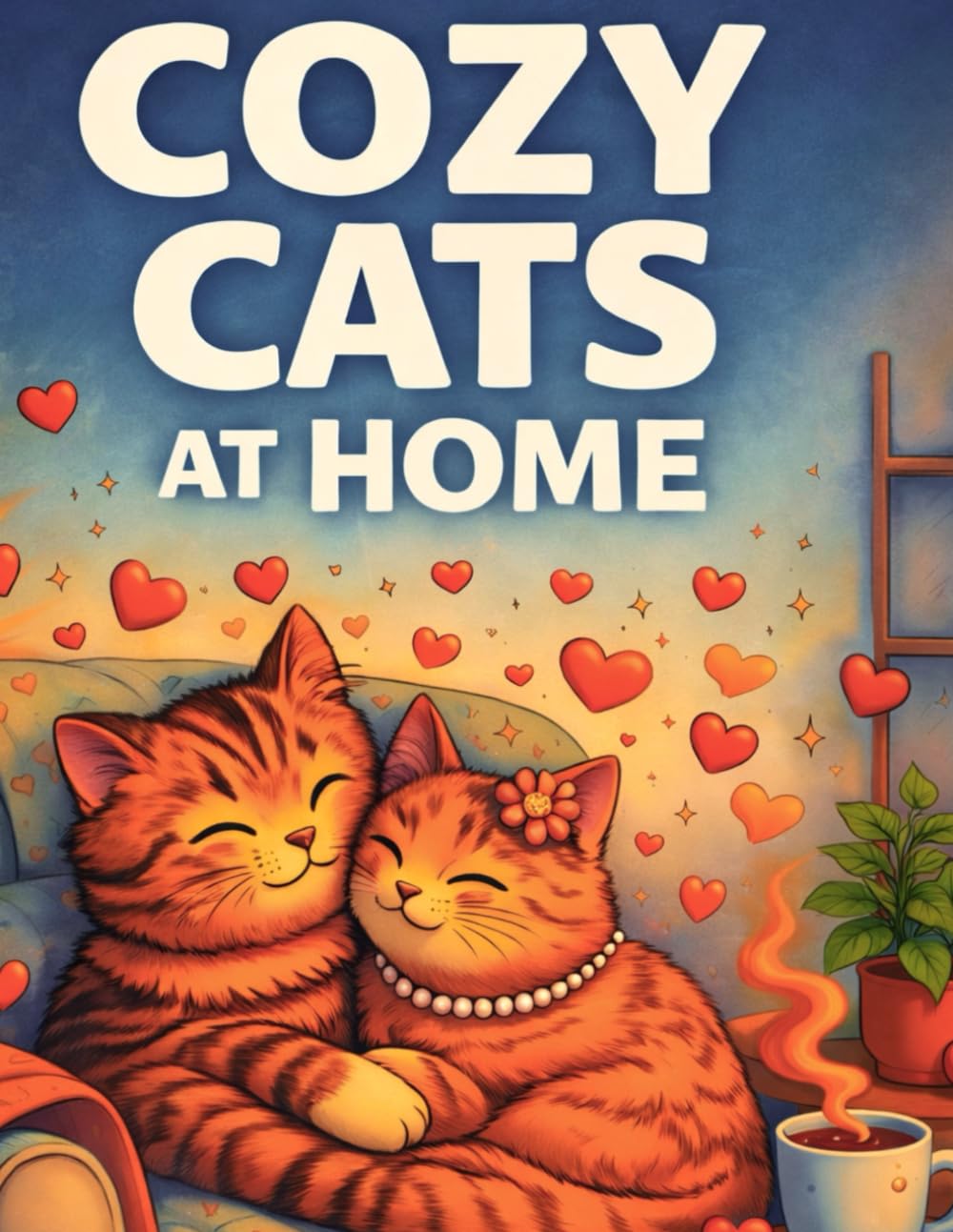 Whiskers & Wonders: Cozy Cats at Home: 50 Whimsical Cat Designs for Relaxation, Stress Relief, and Cozy Creativity