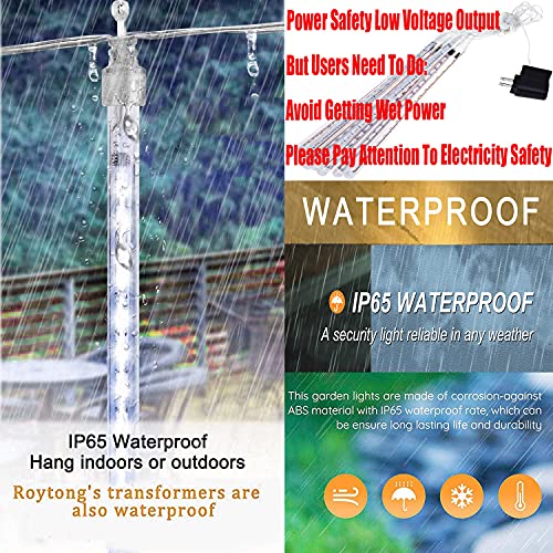 Rain Drop Lights,30Cm 8 Tubes 144 Led(11.8 Inch/Tube) Icicle Snow Falling Raindrop Lights For Wedding Party Holiday Xmas Halloween Home Garden Tree Decoration (Blue) #TOP5