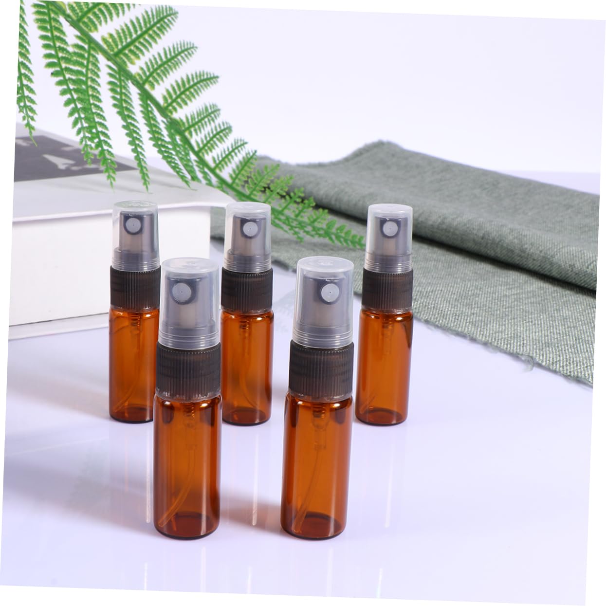 minkissy 30piezas Botellas Spray De Vidrio Color Marrón Para Perfume y Cuidado Piel Diseño Compacto y Reutilizable