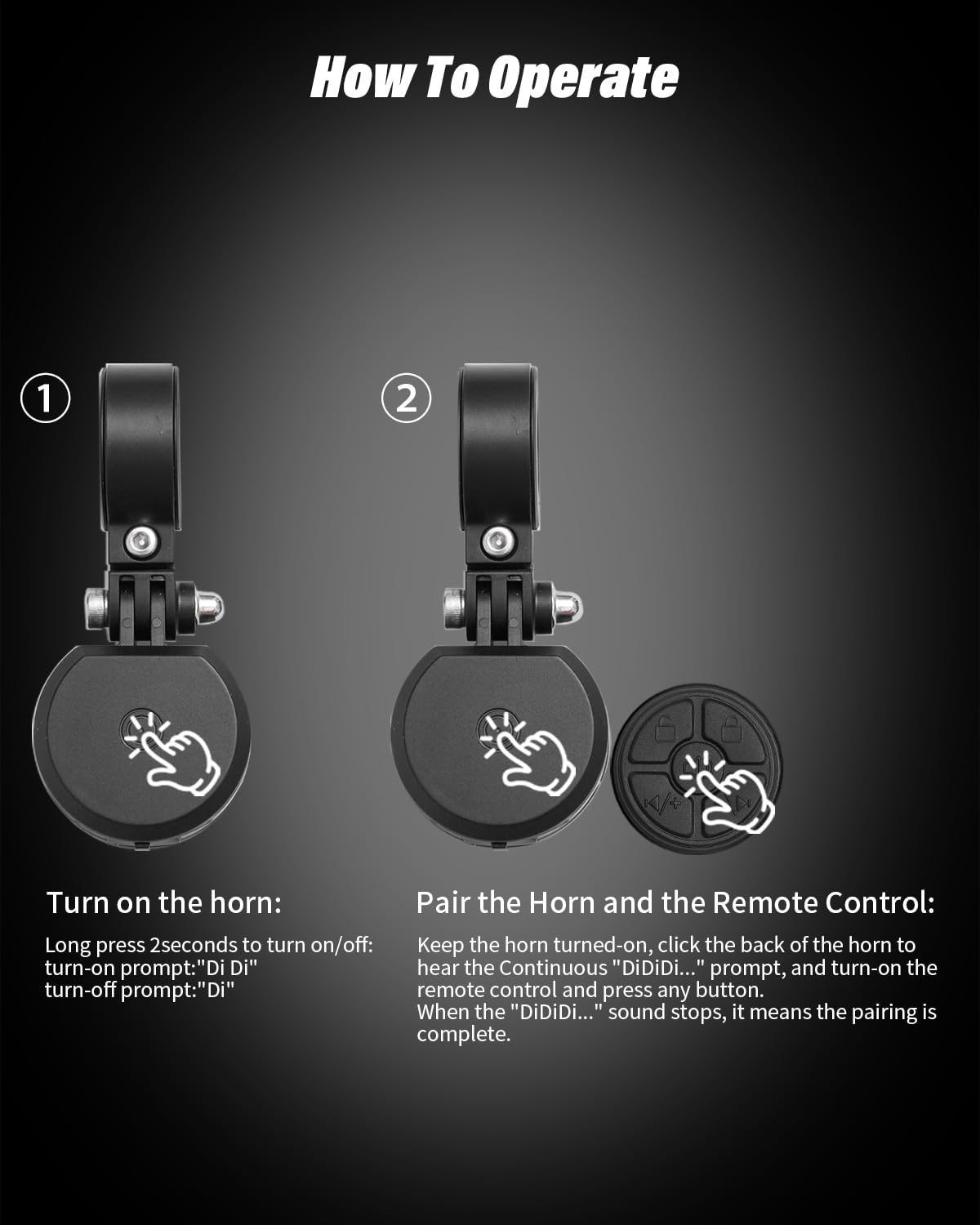 Campanello Bici, Allarme Clacson Elettrico, Volume Regolabile 130 Decibel, Clacson Elettrico Impermeabile IPX6, Adatto per Biciclette e Mountain Bike da 22-32 mm