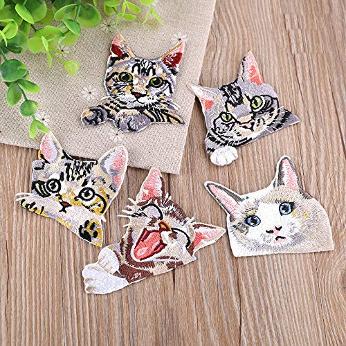13 Pcs Anime Cat Patch Embroidery Badge Applique Pocket Patch Cute Embroidered Iron On Cartoon Patches For Clothes Sticker #TOP5