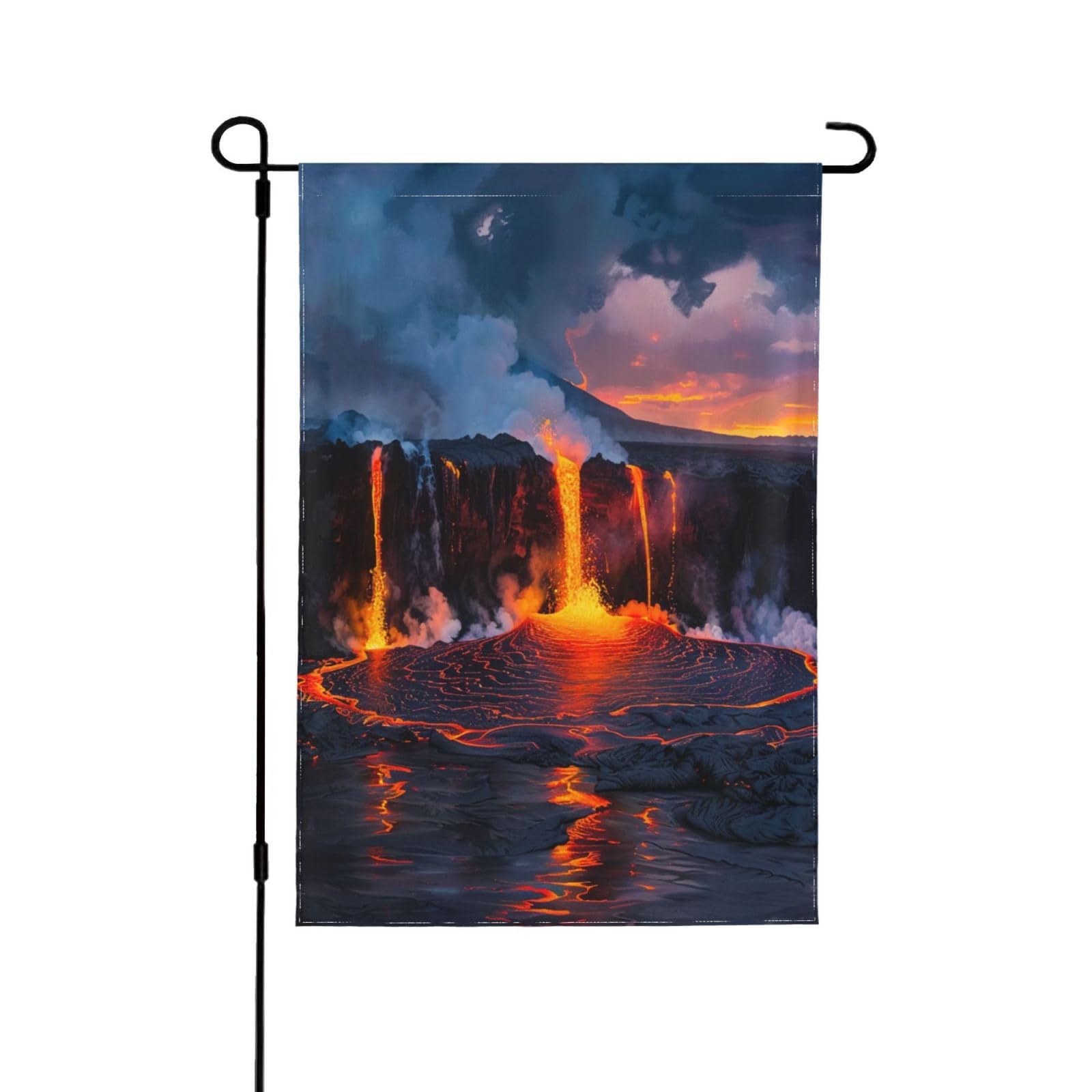 Drapeau de jardin volcan double face en polyester haute densité pour extérieur