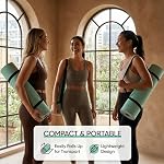 Tapis de yoga en caoutchouc écologique non glissant avec lignes d'alignement pour les femmes & Hommes , Couleur de croisière , Mat d'exercice sans latex pour la maison , Pilates & Fitness par ENERGI CORE