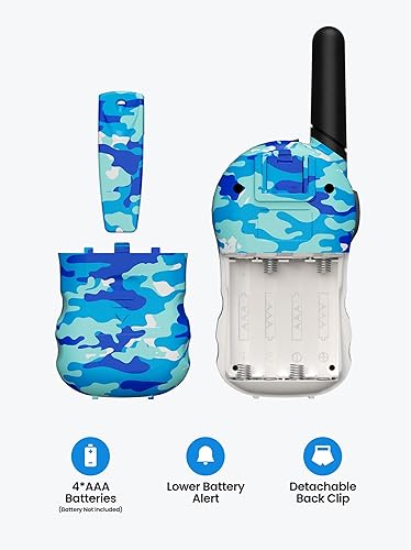 Miniatura 8 de FOREDOM Walkie Talkies para niños, Walkie Talkies de largo alcance para niños y niñas de 3 a 12 años, juguetes geniales del ejército, paquete de 2,