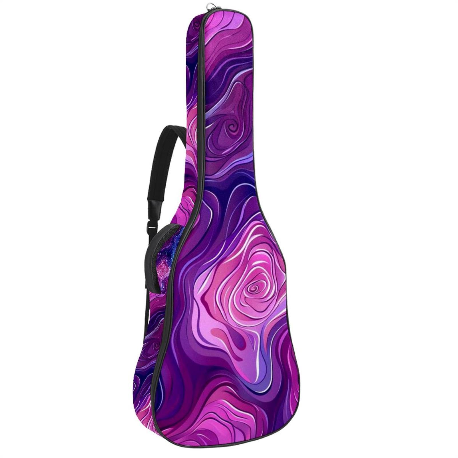 Housse de transport pour guitare acoustique rose abstraite résistante à l'eau - 8