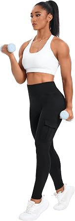 Vivian Workout Cargo Leggings with Pockets for Women Hidden Scrunch Butt Lifting Leggings High Waisted Gym Yoga Pants