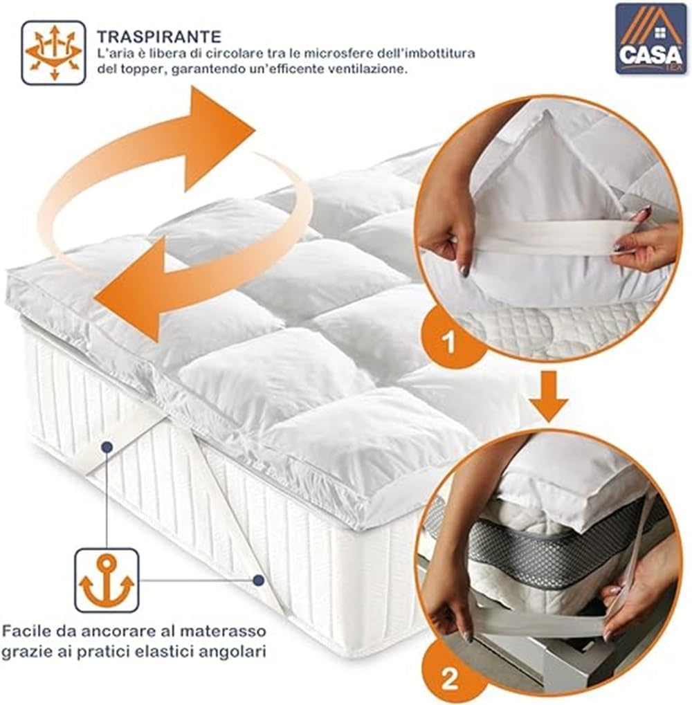 Coprimaterasso Antiallergico Con Imbottitura In Microfibra 150x200 Cm Pikolin Home 86139105