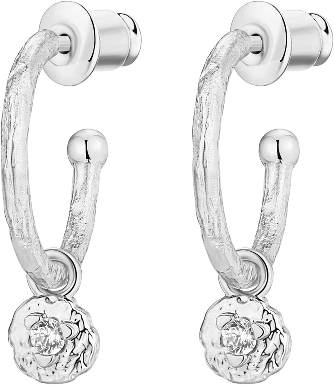 PAVOI 14K Gold Plated 925 Sterling Silver Post Huggie With Dangle | Butterfly, Evil Eye, Hamsa, Pearl Hoop Earring For Women | Trendy Dangle Hoop Earrings - Image 3
