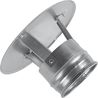 Round Galvanized Steel 4 Inch Chimney Cap - Roof Chimney Cap - 4 Inch Vent Cap, Stove Pipe Cap - Air Exhaust Duct Flue Pipe Topper - Pellet, Wood Stove Pipe Cap, Fireplace Chimney Top