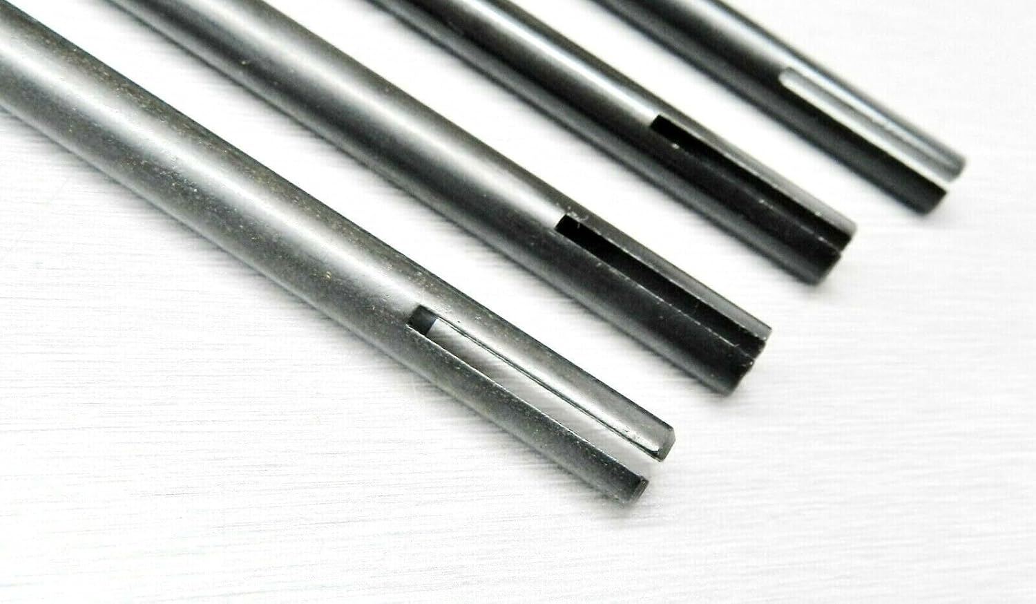 Slotted Split Head Mandrel Set 3" 4" 6" 8” Core Sanding Internal Holes 1/4" Thick Straight Body and Shank Quick Change Mandrel for Sanding or Finishing Internal Holes, Bore Sanding Set Of 4 By JTS