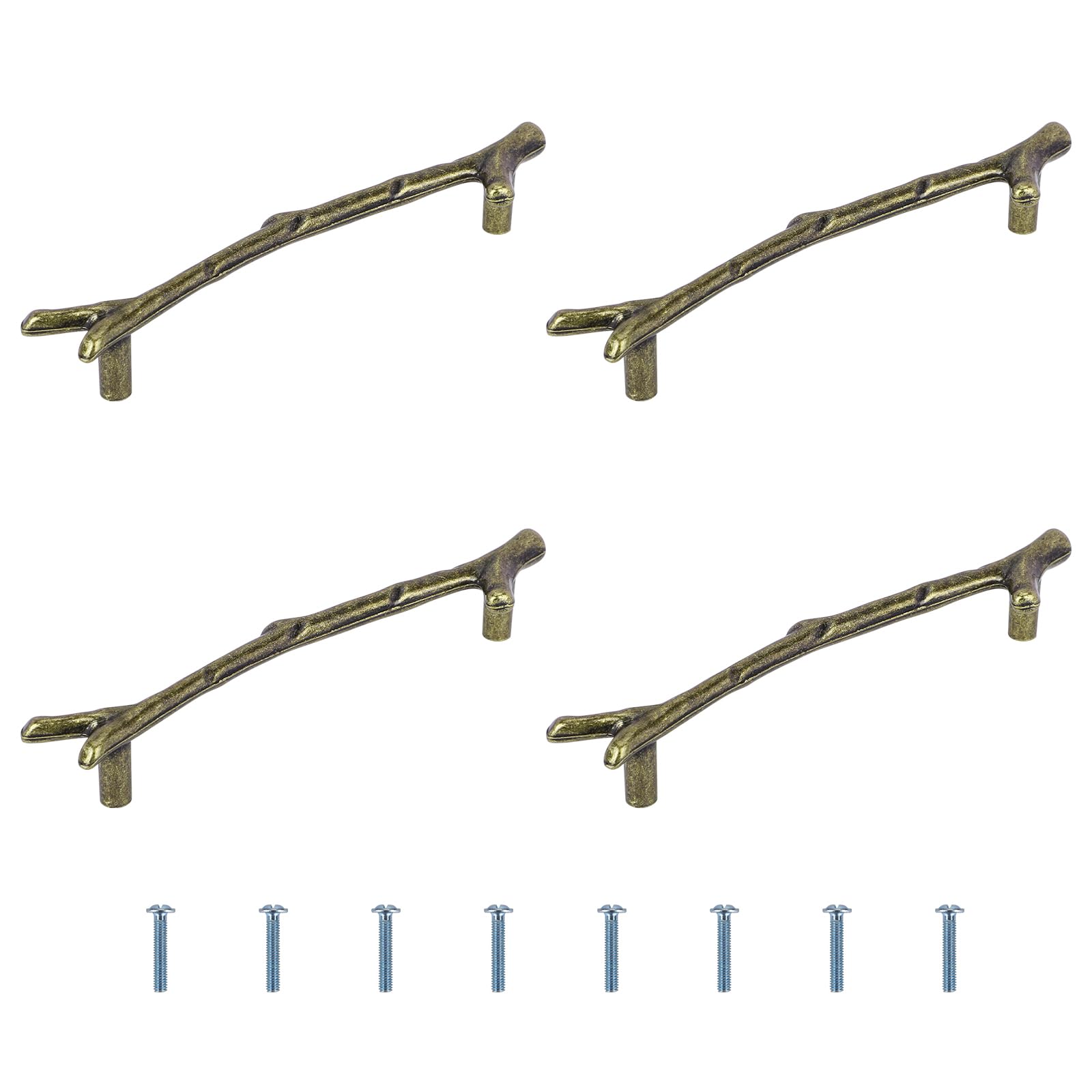 Gartful Handles for Resin Tray, 4-Pack 160mm Branches Shaped Metal Handles with Screw Set for Epoxy Casting Silicone Mold, Serving Board, Kitchen