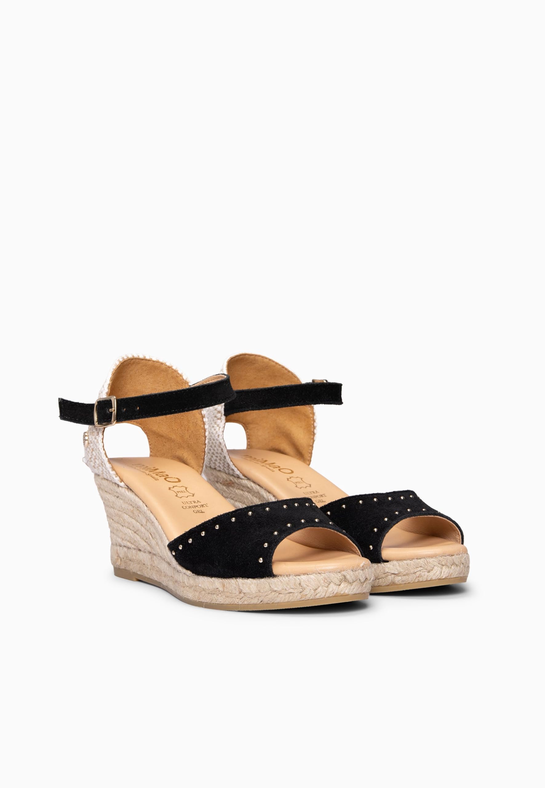 miMaO. Cuñas de esparto bajo peep toe. Fabricadas en España