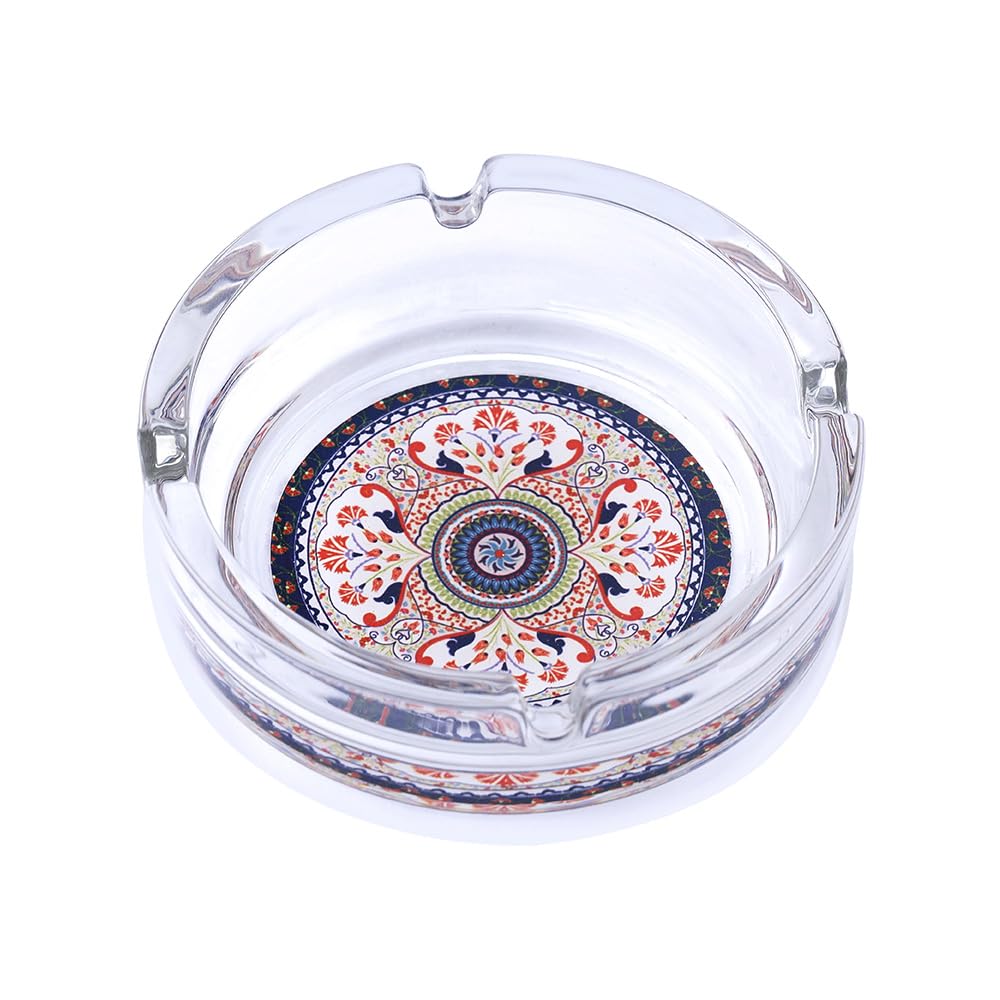 KOLOROBIA Turkish Fervor Ashtray, Tabletop Ash Tray Indoor, Outdoor, Home Décor, (Set Of 1 | Hard Glass | Bpa Free).-image-49