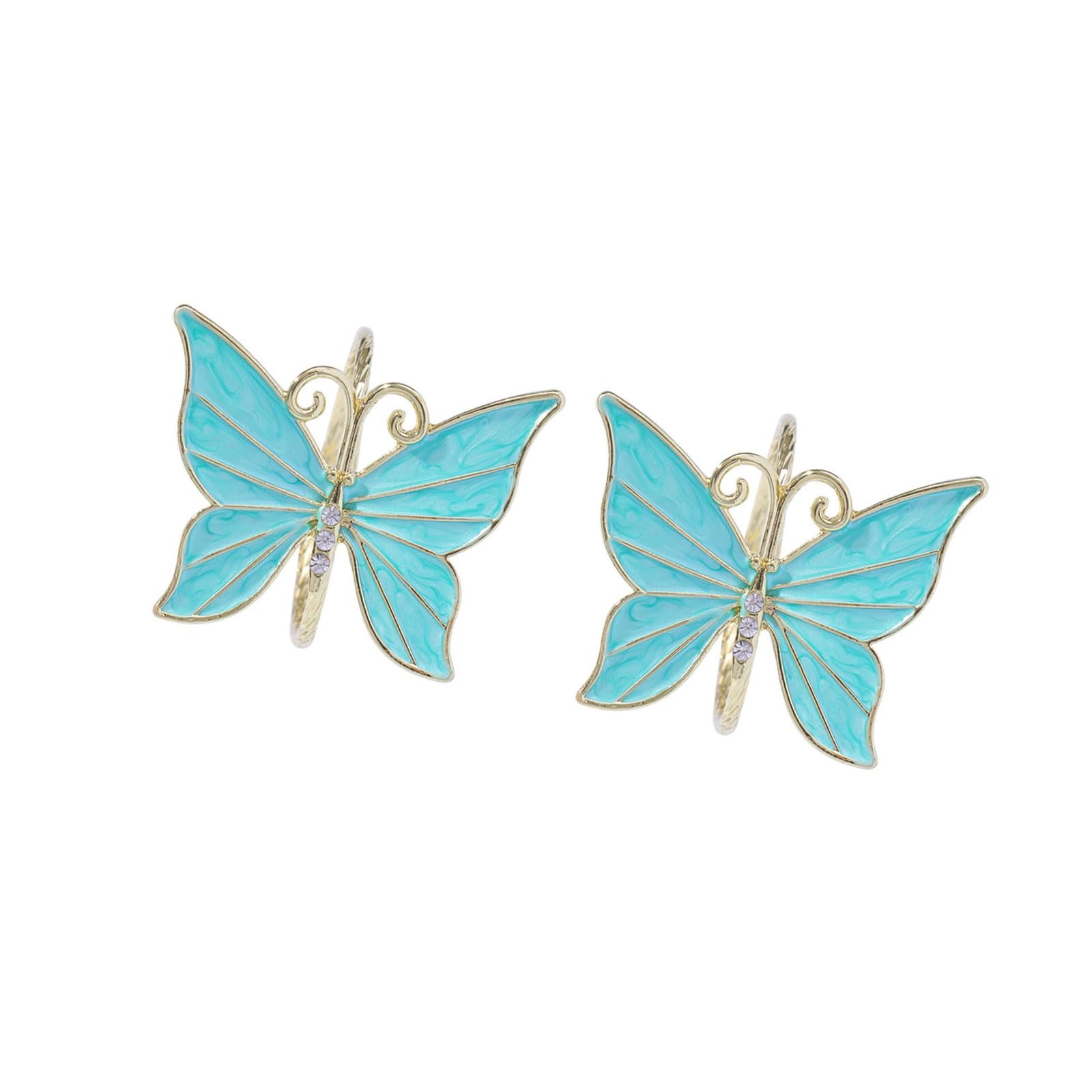 2 Piece Secures Grip Napkin Fasteners Rings in Delicate Butterfly Pattern for Banquets and Family Gatherings Decoration Napkin Holder for Dining