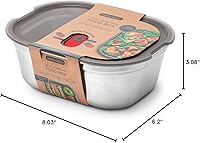 Vista 8 de BLACK + BLUM Lonchera de acero inoxidable apta para microondas Contenedor multifunción sellado al vacío para alimentos saludables Almacenamiento