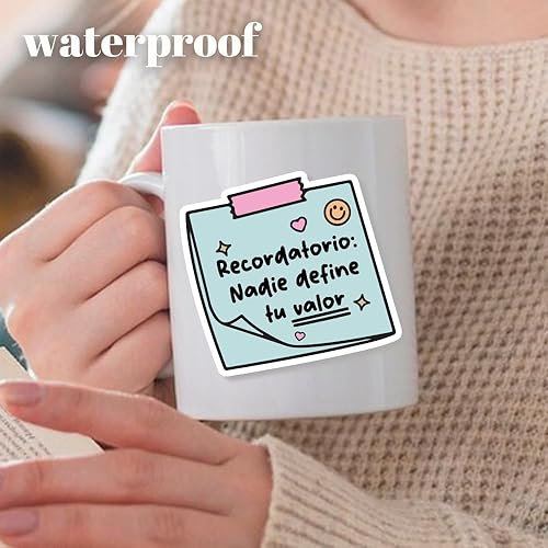 Miniatura 7 de Juego de calcomanías inspiradoras, calcomanías de amor propio español con afirmaciones positivas, citas motivacionales para tablero de visión,
