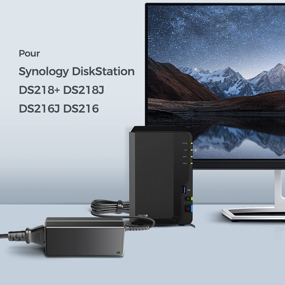 Alimentatore Disco Esterno KFD 60W 12V 5A Alimentatore Per Synology DiskStation DS218 DS218J Adattatore Ac/dc Wd