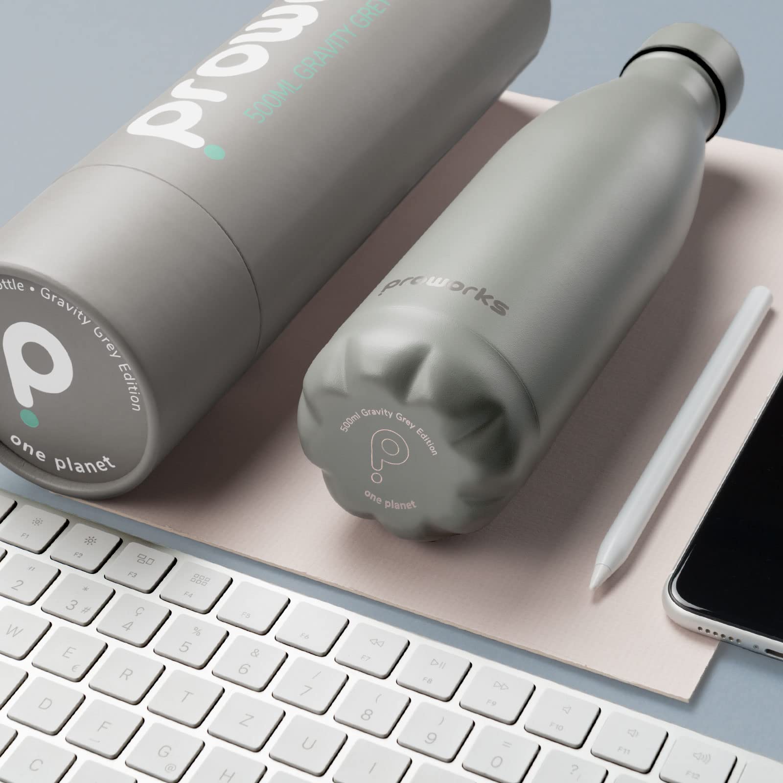 Proworks Performance Stainless Steel Sports Water Bottle | Double Insulated Vacuum Flask For 12 Hours Hot & 24 Hours Cold Drinks - Great For Home