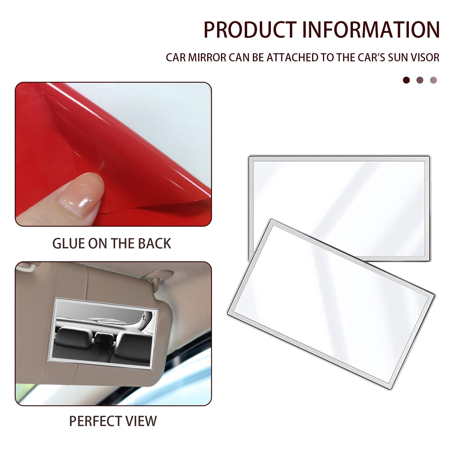 Auto Makeup Spiegel 2 Stück - Selbstklebend Für Sonnenblende & Sitzlehne