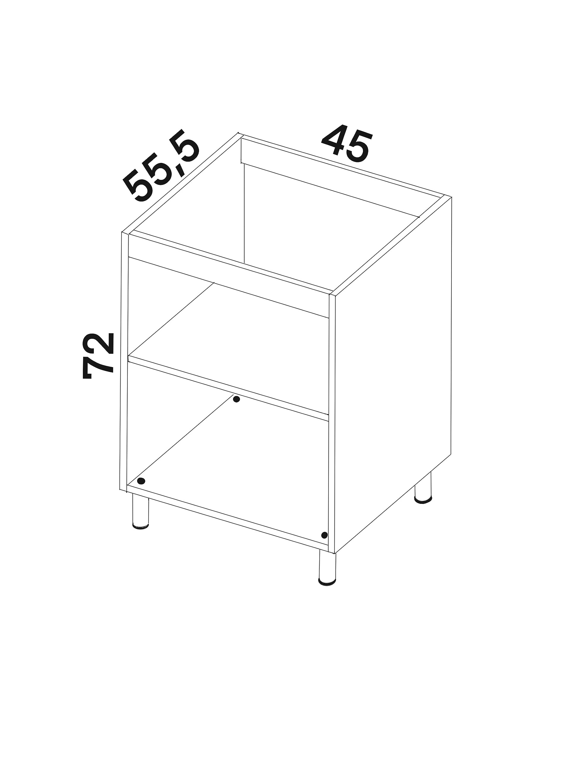 Mobile Base Cucina Calandrelli 45x72x55,5 cm Larice Bianco