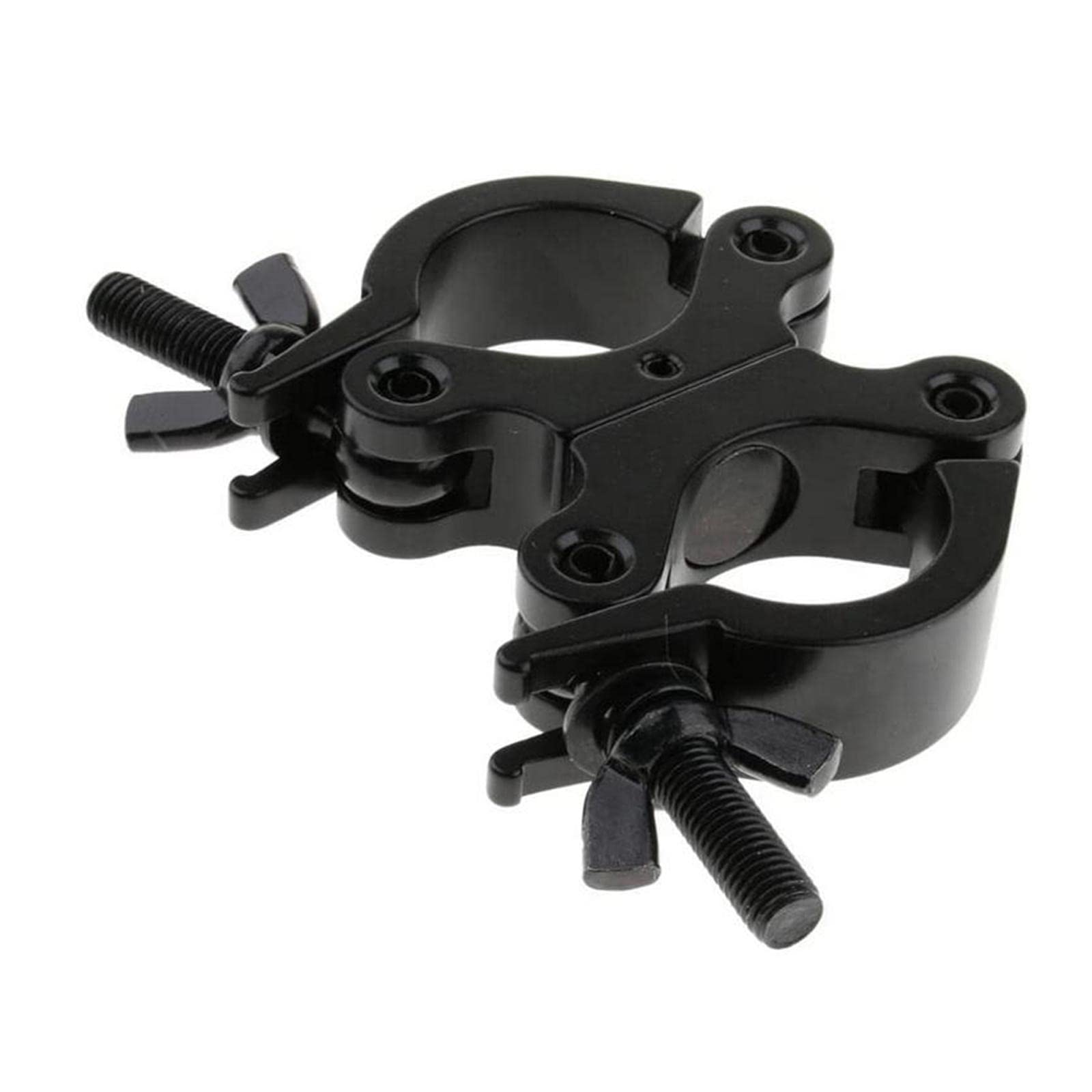 LOVIVER Abrazaderas de luz para DJ Abrazadera giratoria doble para tubería de 1,25-1,38 pulgadas de diámetro Montaje rápido y fácil para accesorios de, negro