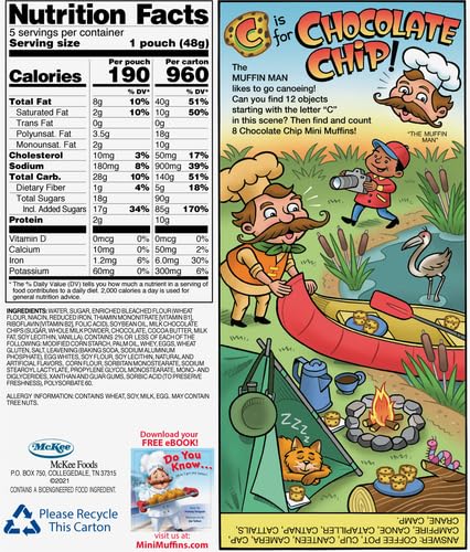 Miniatura 3 de Little Debbie Mini magdalenas con chispas de chocolate, 5 bolsas, caja de 8.44 onzas