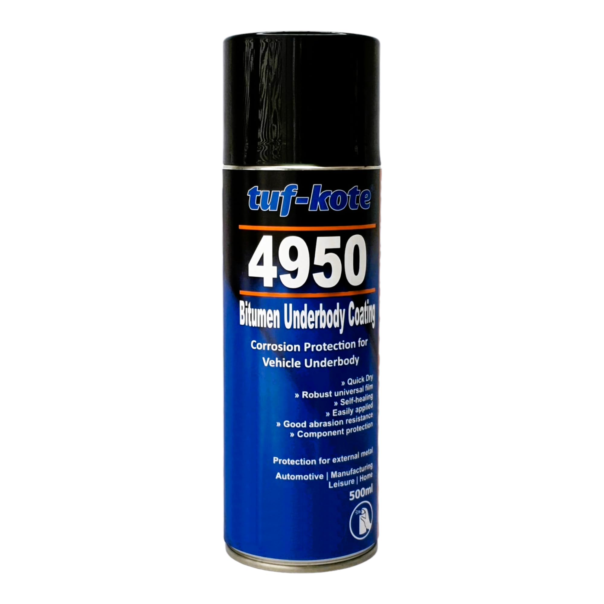 4950 Bitumen Underbody Coating 500 ml Aerosol – Rust Prevention Vehicle Underbody Protection DIY Black Anti‑Corrosion Spray for Cars Trucks & Metal Surfaces