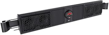 MTX Bluetooth 4-Speaker Overhead UTV Audio Sound Bar System, Mud Series MUDSYS46 - Outdoor Off-Road Wireless Roll Cage Stereo & Radio with Aux Input