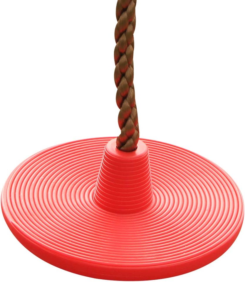 AIPINQI Kids Climbing Rope, 2m / 6.5ft Tree Climbing Rope with Foot Holder Platform and Disc Swing Seat Set Rope Ladder for Kids Outdoor Tree Backyard Playground Swing Support 440lbs/200kg