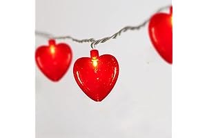 Red Heart String Lights for Valentine's Day