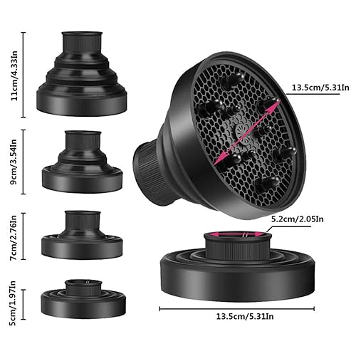 Miniatura 3 de Accesorio difusor universal plegable para secador de pelo, herramienta de grado de salón, diseño plegable portátil ligero plegable de viaje que se