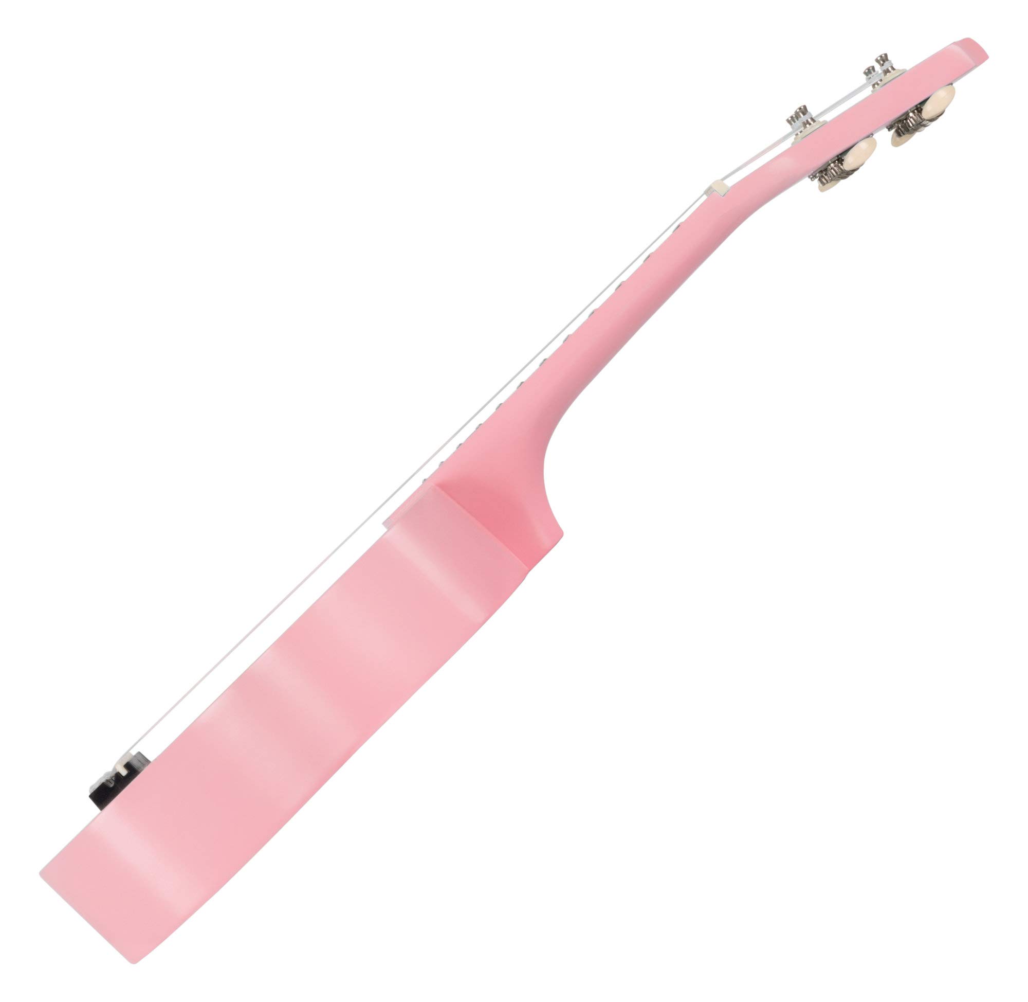 Classic Cantabile US-50 PK Sopranukulele - Ukulele mit 12 Bünden - leichtgängige Gitarrenmechanik - Weiße Nylon-Saiten - Pink