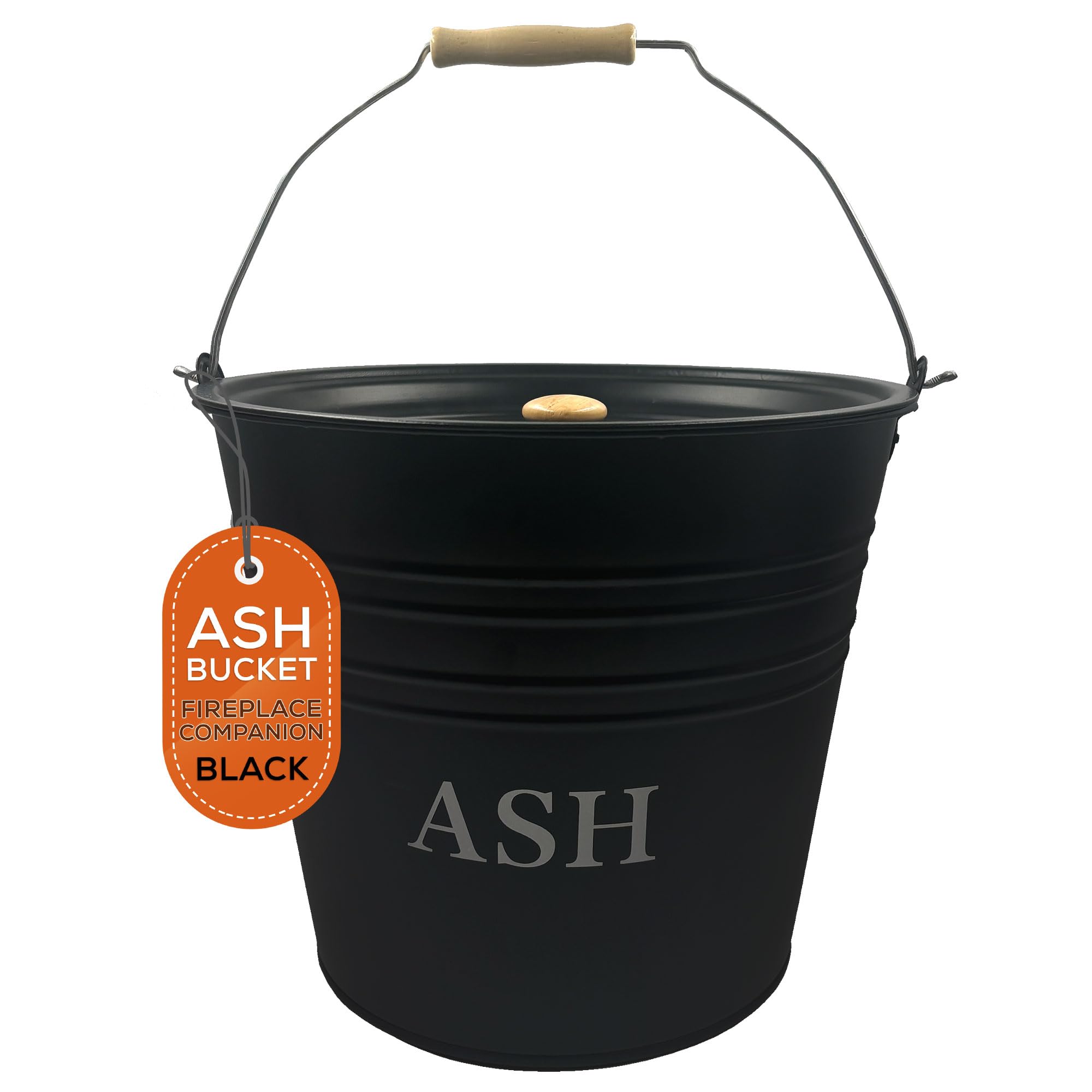 Ash Bucket with Lid Essential Log Burner Accessories Coal Bucket for Safe Ash Storage & Fireplace Maintenance Durable Metal Construction (ASH BUCKET)