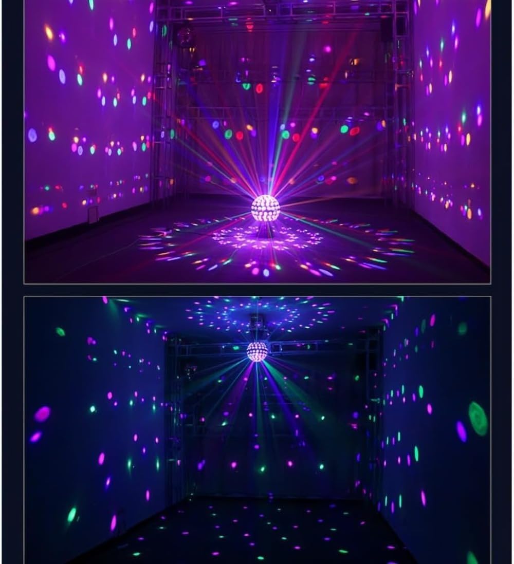 音声起動リモコン付きクリスタルマジックボールランプ ポータブルディスコミラーボールステージライト 結婚式パーティーカラオケクラブバー