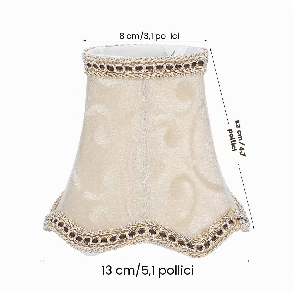 Paralumi in lino, set da 6, attacco E14, arancione