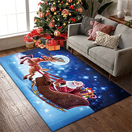Neckip Christmas Carpet Area Rug Living Room Santa Claus Bedroom Bedside Blanket Childrens Room Splicing Floor Mat Cartoon Snowflake Carpet Door Mat