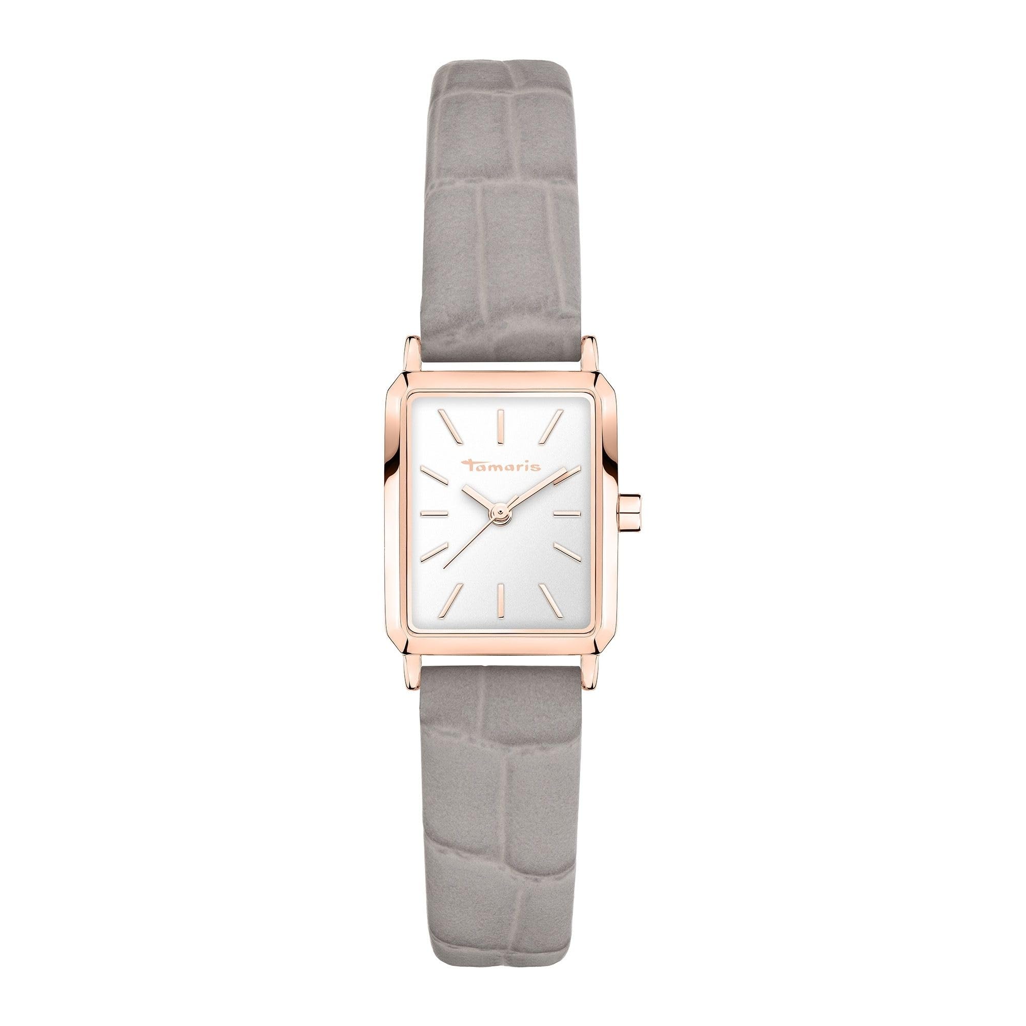 Tamaris Damen Armbanduhr eckige Quarzuhr
