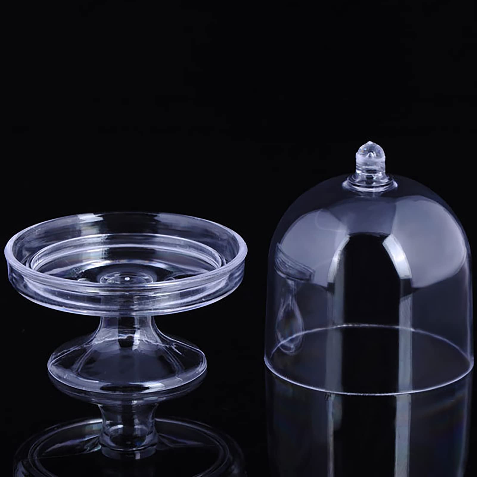24 Mini Alzate Per Torte In Plastica Trasparente Con Bordi Perlati - Pirottini Rialzati Per Cupcake, Dessert, Bomboniere Per Feste - 3