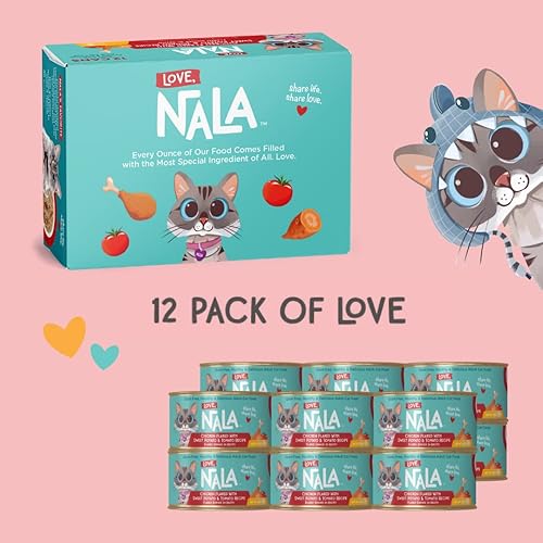 Miniatura 7 de LOVE, NALA - Alimento húmedo natural para gatos adultos - Pollo en capas, batata, tomate en caldo - Sin granos, sin OMG, fibra prebiótica,