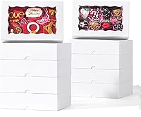 Vista 16 de RomanticBaking 20 piezas cajas de panadería elegantes de 6 x 6 x 2.5 pulgadas con ventana, ideales para galletas, fresas cubiertas de chocolate