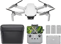 DJI Combo Mini 4K Fly More, drone com câmera UHD 4K para adultos, menos de 249 g, estabilização de suspensão cardan de 3 eixos, transmissão de vídeo de 10 km, retorno automático, 3 baterias para tempo