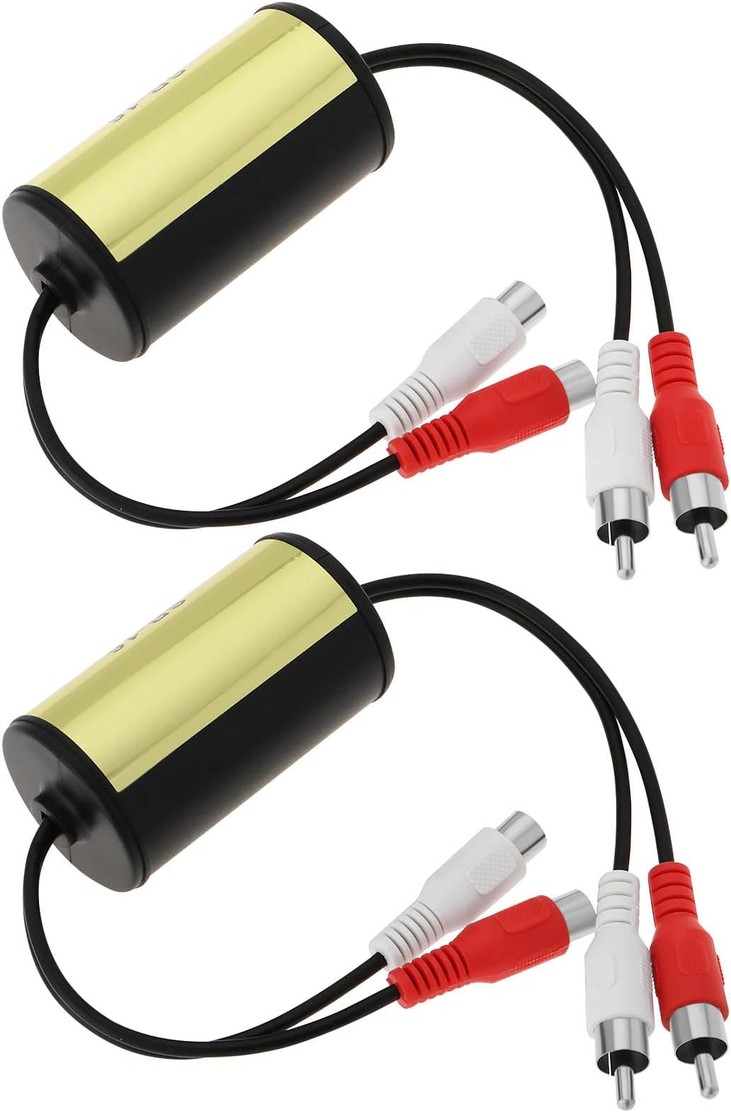 2Pcs Effectively Reduce Audio Noise Filter RCA Male to Female 2 Channels Audio Filter for Car Audio and Home Audio Amplifiers