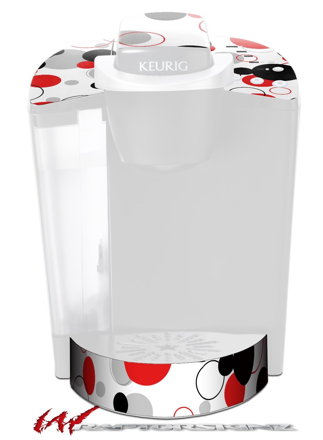 WraptorSkinz Decal Style Vinyl Skin compatible with Keurig K40 Elite Coffee Makers Lots of Dots Red on White (COFFEE MAKER NOT INCLUDED)