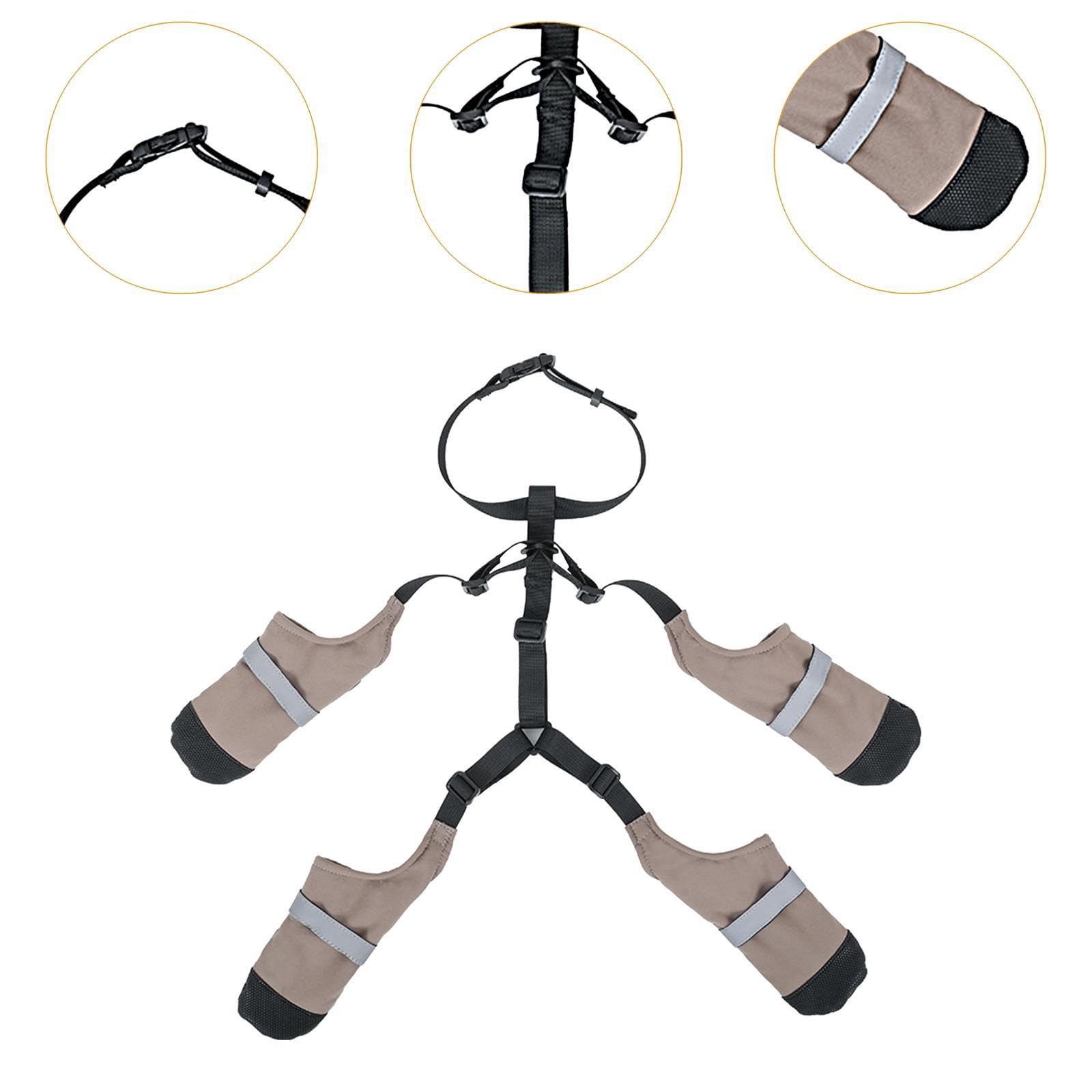 Bottes pour Chien Protège-Pattes Dechien Chaussures Antidérapantes Imperméables Réglables en Polyester Légères Confortables Fonction Anti-salissure AP, L