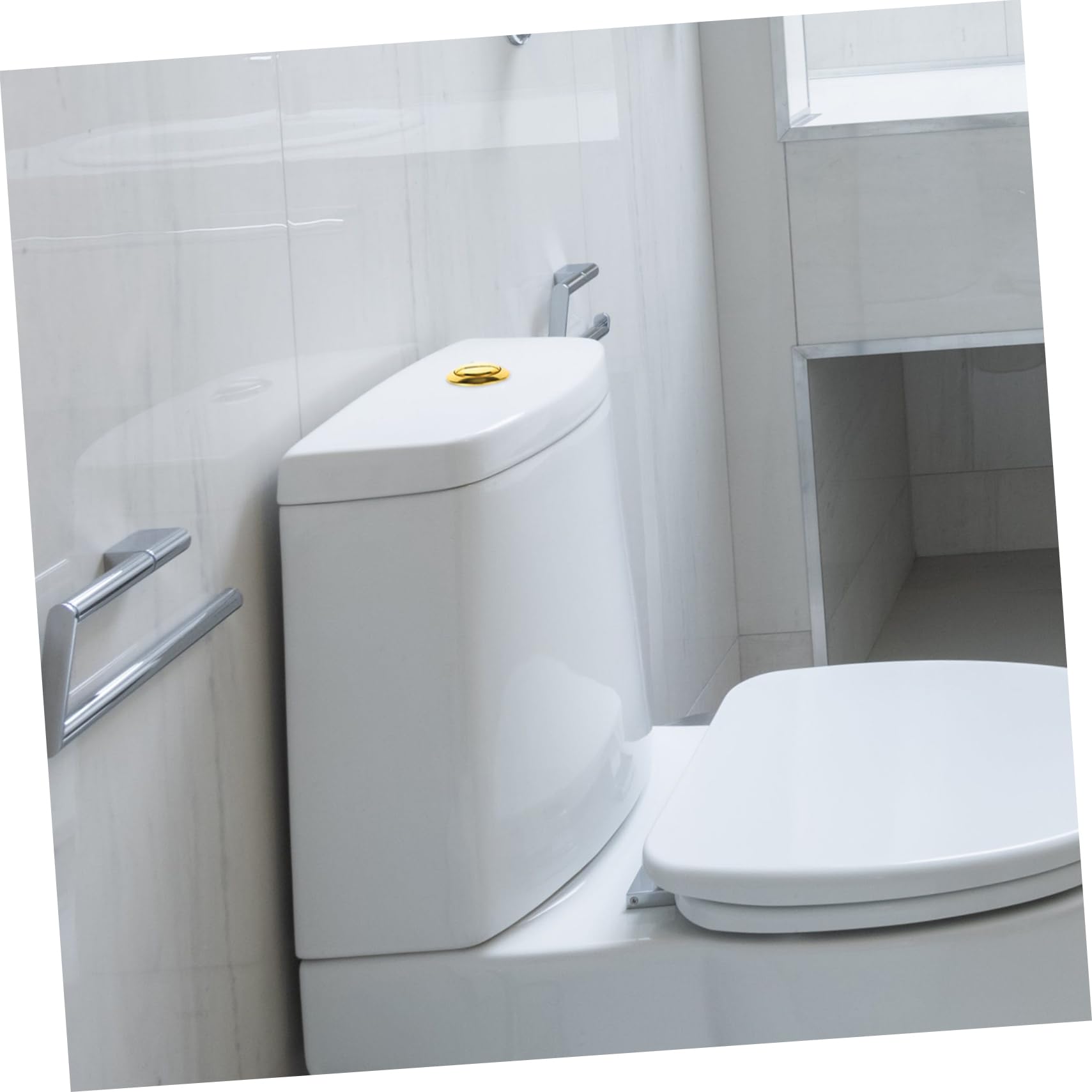 Artibetter Bouton De Chasse D’eau Toilettes Double Bouton-poussoir or Brossé 48×57 Mm, Accessoire Réservoir Wc, Économie D’eau, Remplacement Facile, Kit